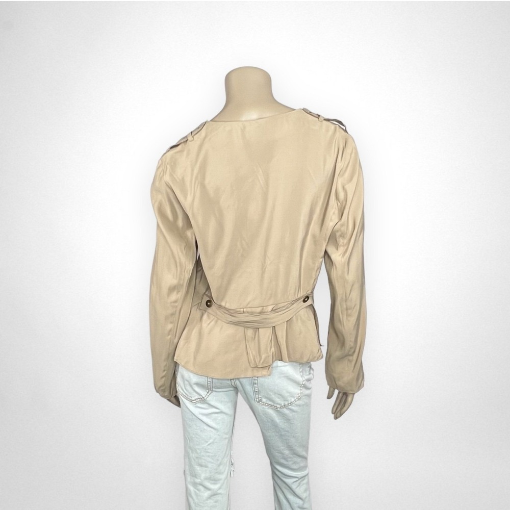 NWT KENNETH COLE Tan Darcie Peplum Jacket L - Picture 3 of 9